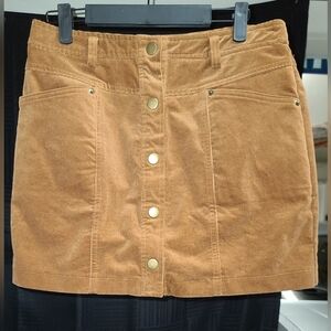 NWT Lulu's Tan Corduroy Mini Skirt with Button-Front
